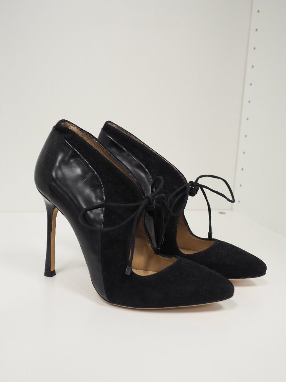 Chelsea Paris Suede & Leather Lace Bootie Pumps